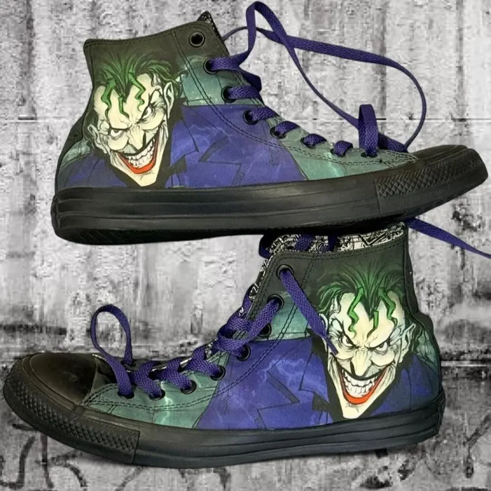 Converse x DC Comics The Joker High Top Sneakers Black Green Purple Size 9.5